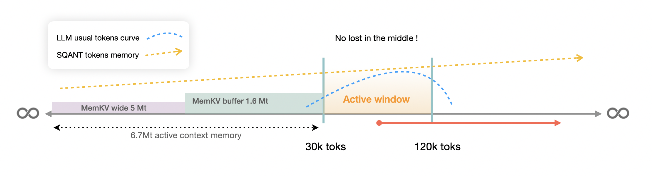 Sqant infinite memory architecture